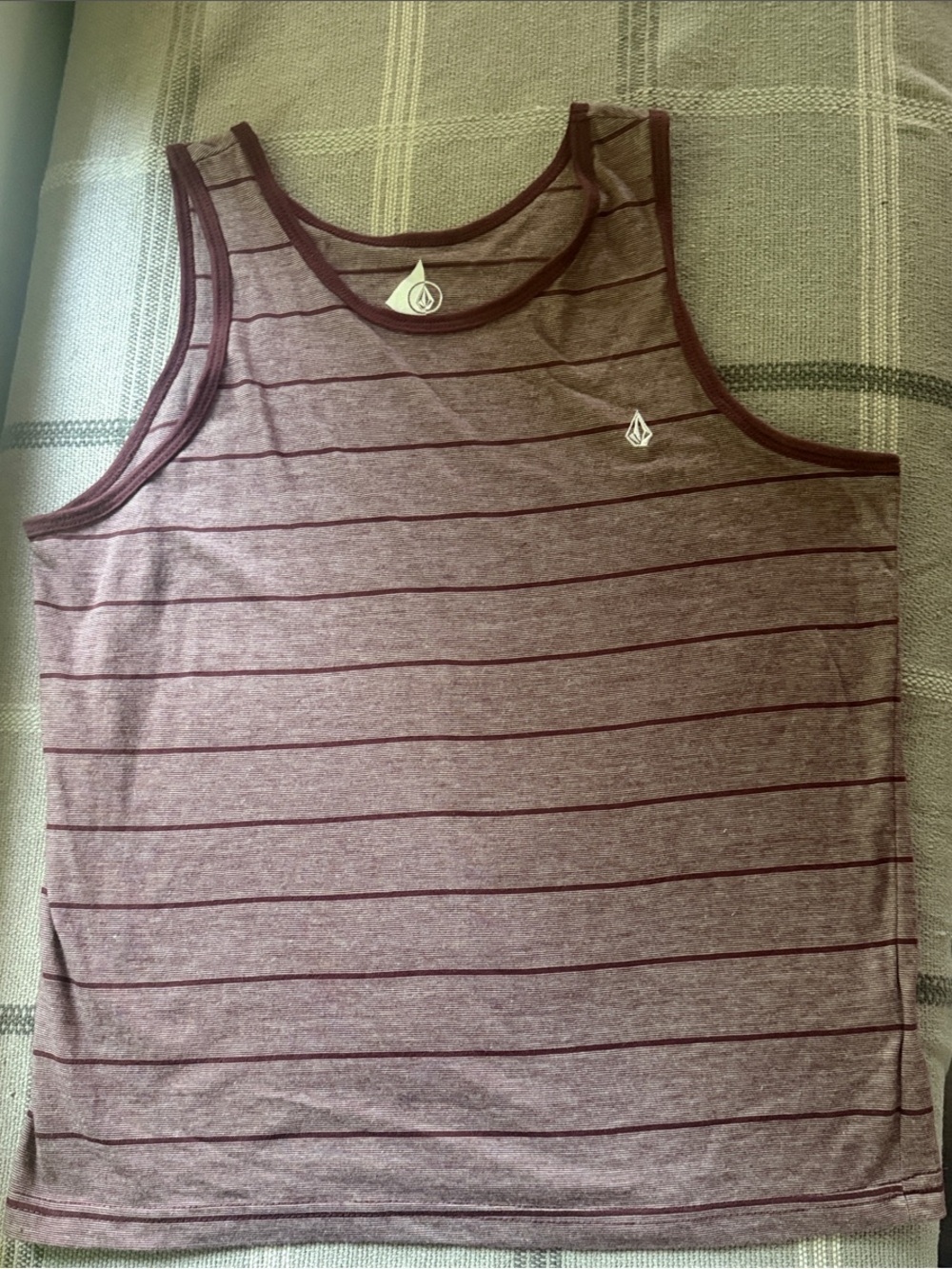 Volcom Heathered Maroon Striped Tank